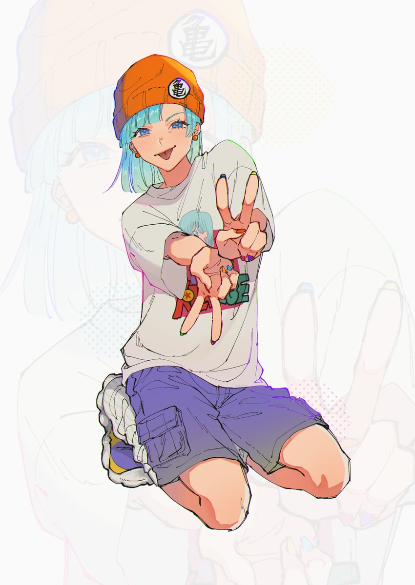 bulma (dragon ball and 1 more) drawn by nachos_(chos_na)