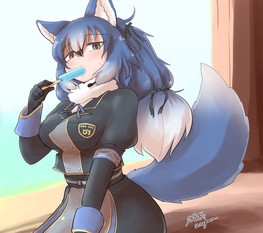 dire wolf (kemono friends and 1 more) drawn by taurine_8000mg