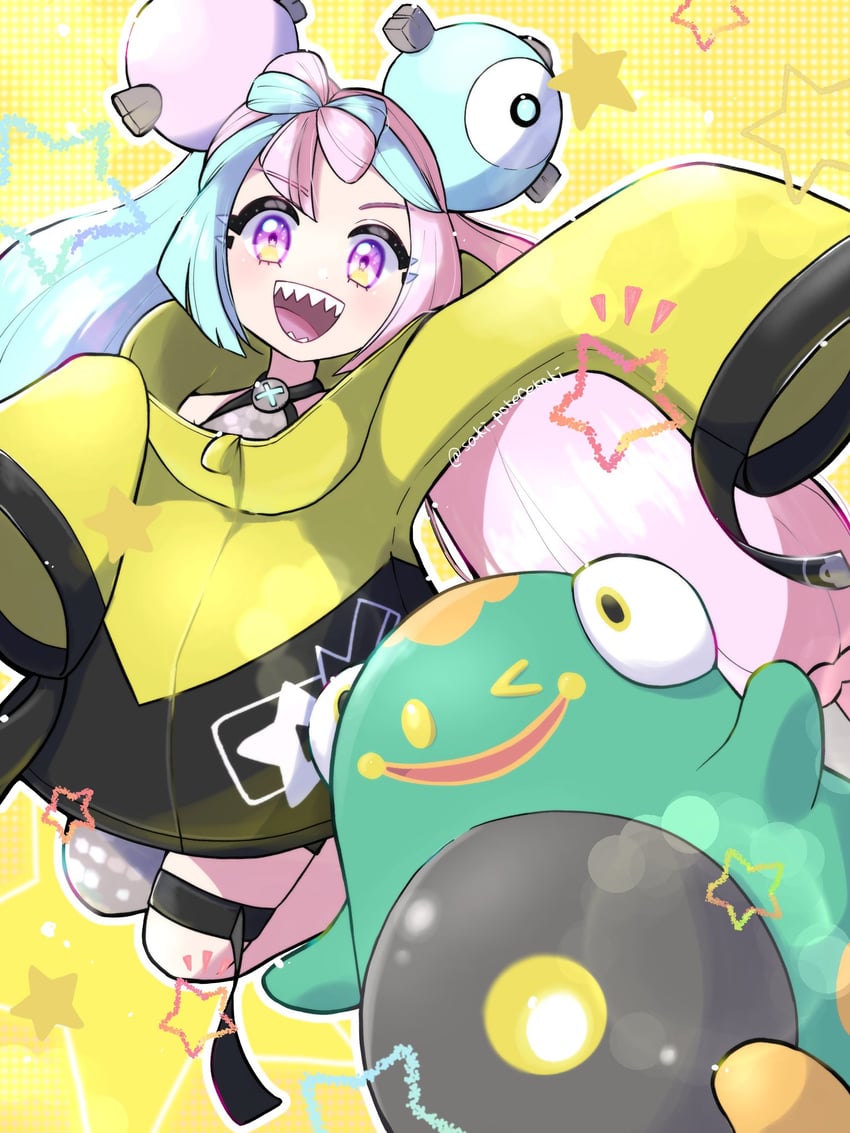iono and bellibolt (pokemon and 1 more) drawn by saki_pokeoekaki