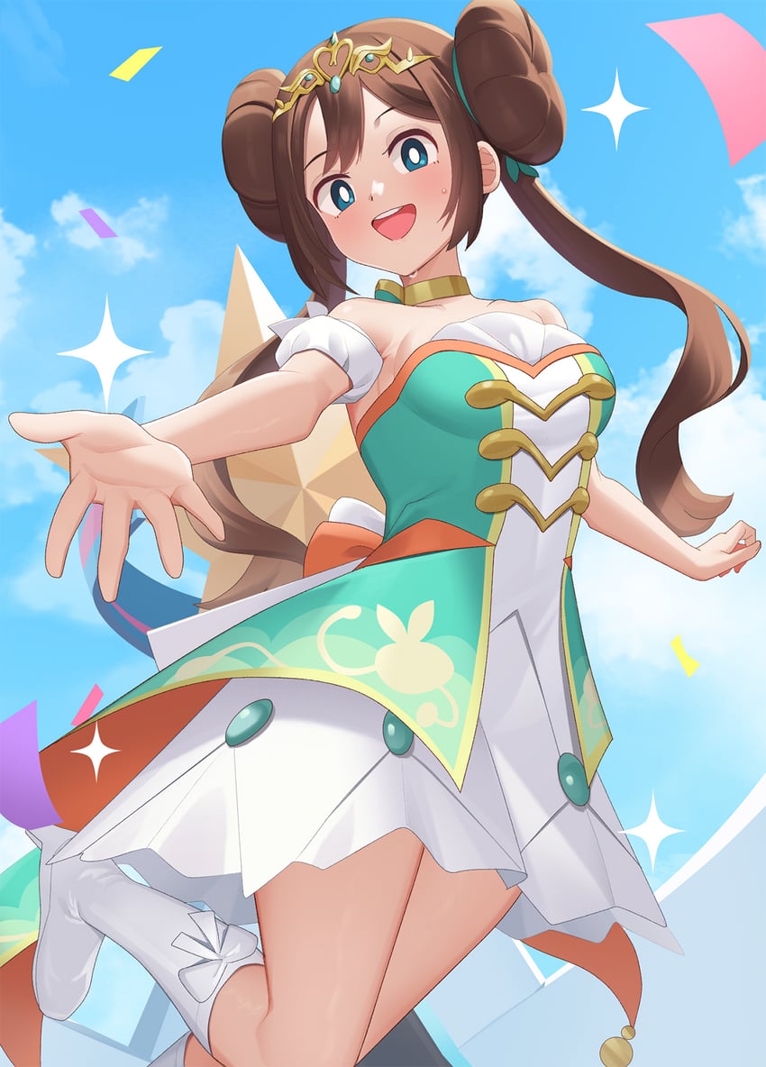 rosa (pokemon and 1 more) drawn by gazing_eye