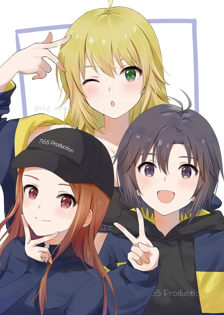 hoshii miki, kikuchi makoto, and minase iori (idolmaster and 2 more) drawn by mogskg
