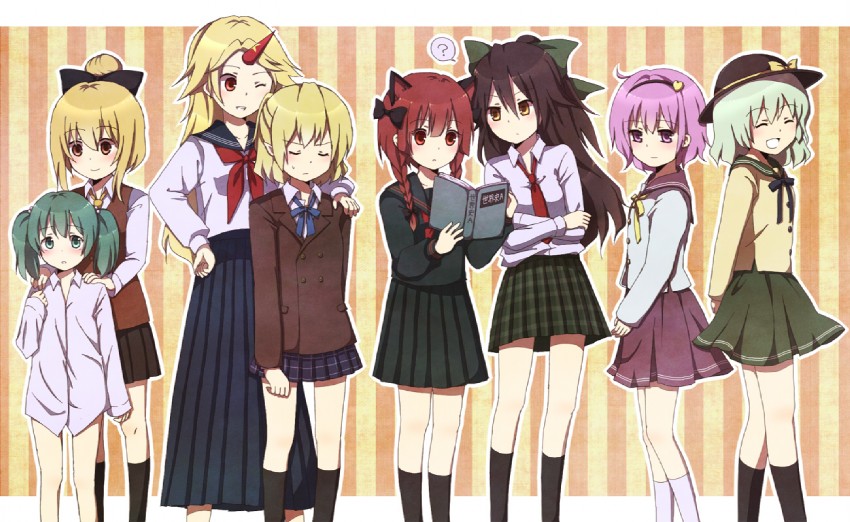 komeiji koishi, komeiji satori, kaenbyou rin, reiuji utsuho, mizuhashi parsee, and 3 more (touhou and 1 more) drawn by satoimoya