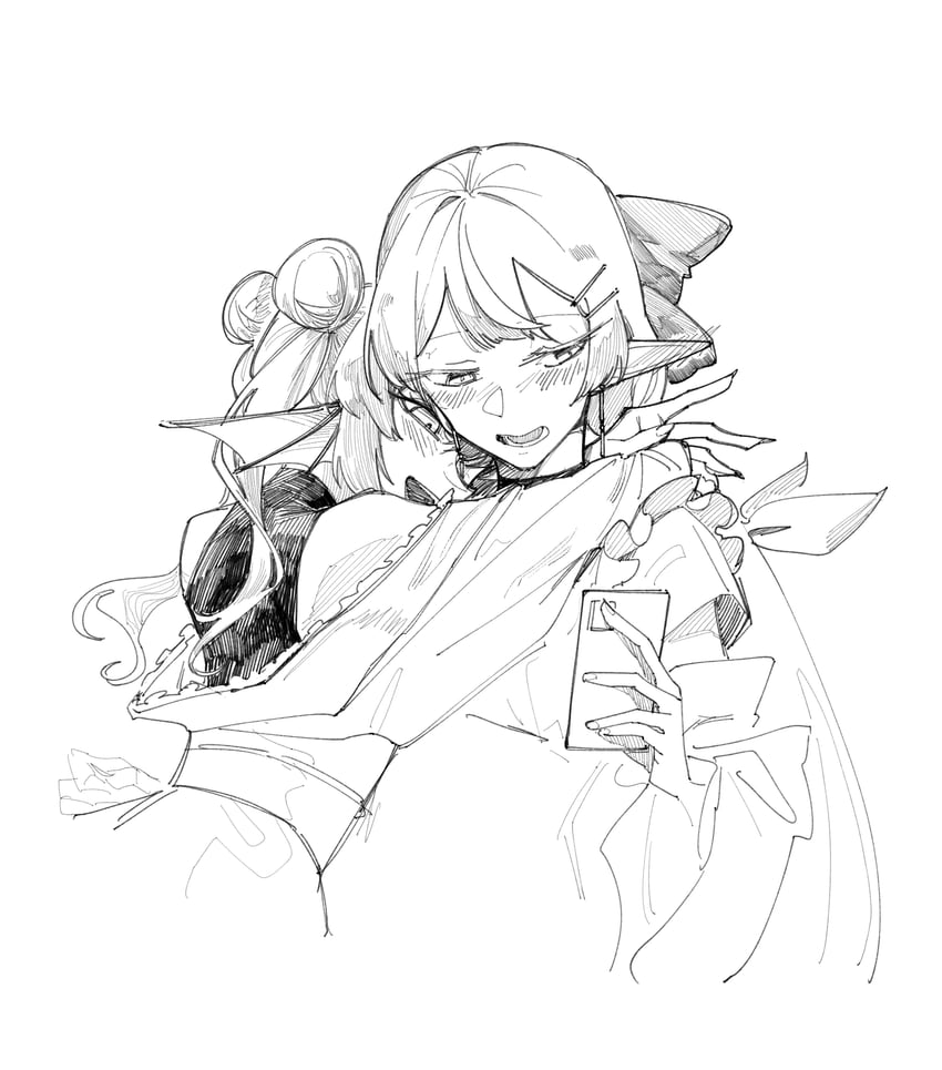pomu rainpuff and finana ryugu (nijisanji and 1 more) drawn by guiyu_(nocaudal)