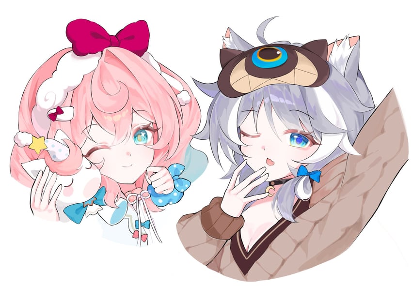 cipher, hyacine, and little ica (honkai and 1 more) drawn by xs_1_iio