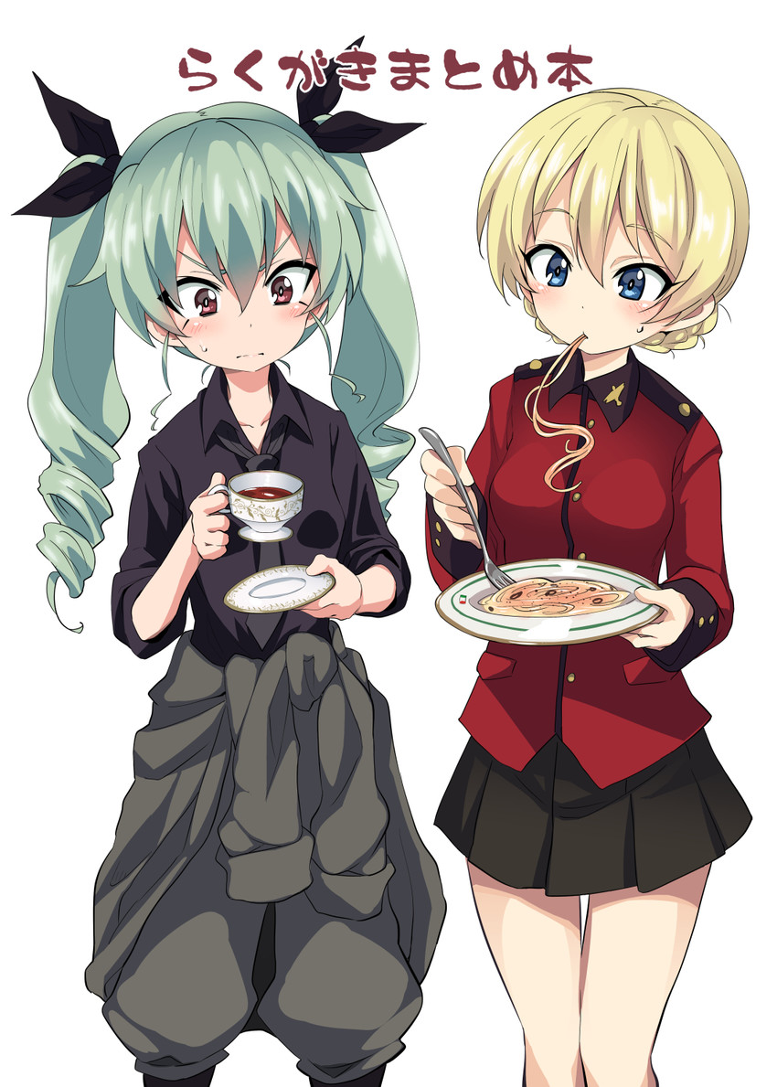 darjeeling and anchovy (girls und panzer) drawn by miyao_ryuu