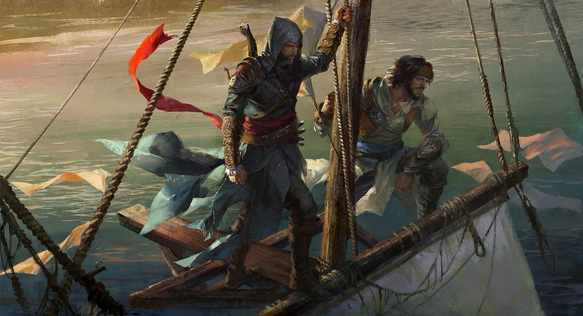 ezio auditore da firenze and yusuf tazim (assassin's creed and 1 more) drawn by luulala