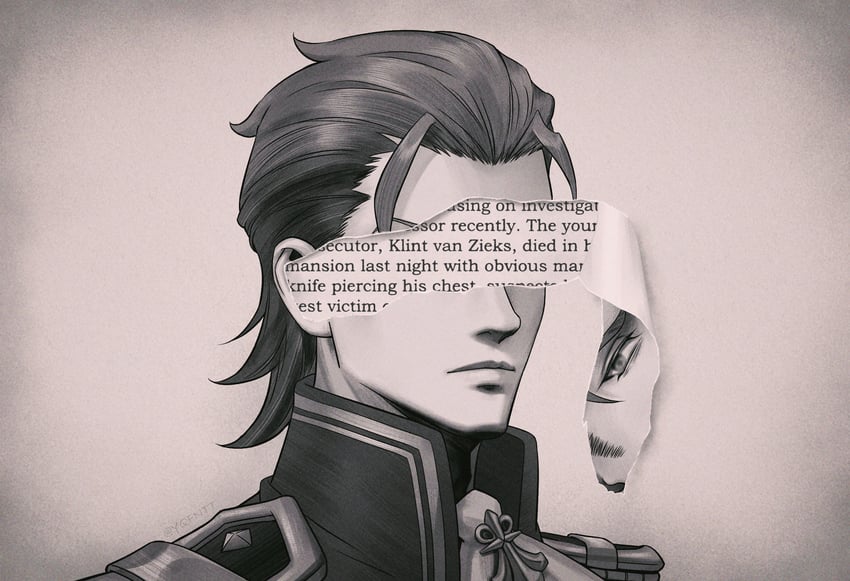 klint van zieks (ace attorney and 1 more) drawn by kaze_(yznyttdgs)