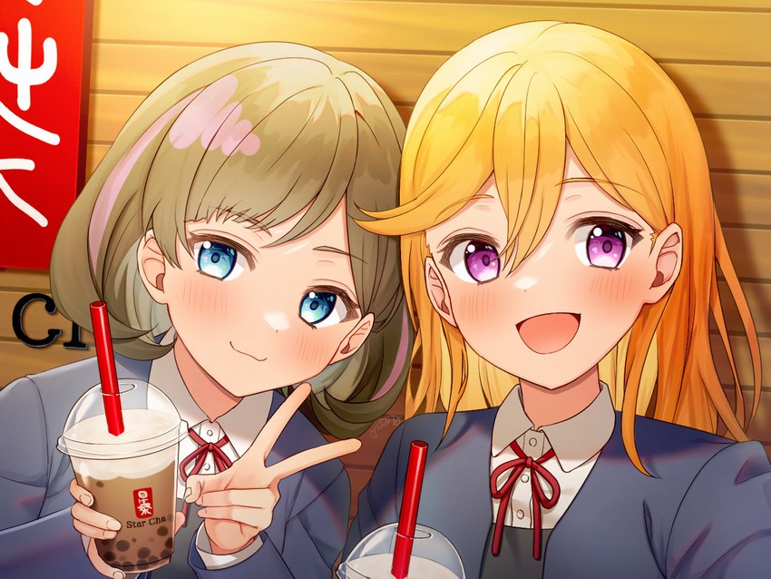 shibuya kanon and tang keke (love live! and 1 more) drawn by saki_usagi
