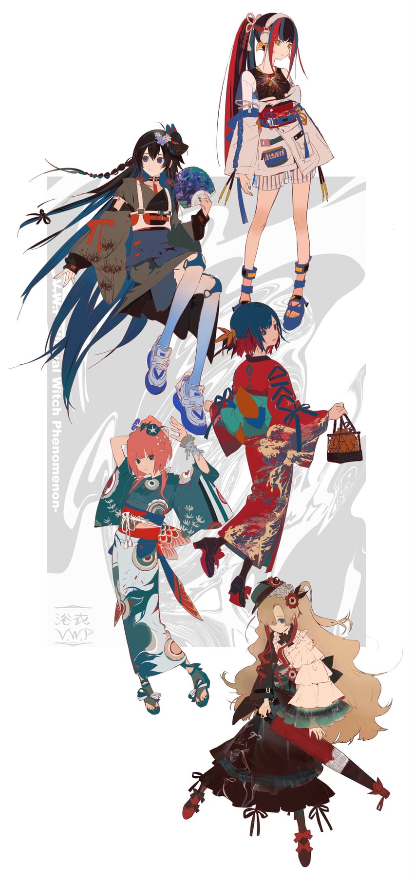 isekaijoucho, kaf, rim, koko, and harusaruhi (kamitsubaki studio) drawn by kukka