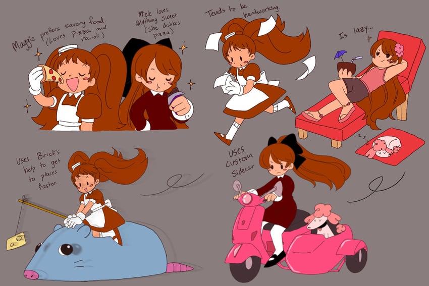 brick, margherita, uvetta, and miele (original and 2 more) drawn by mosagi