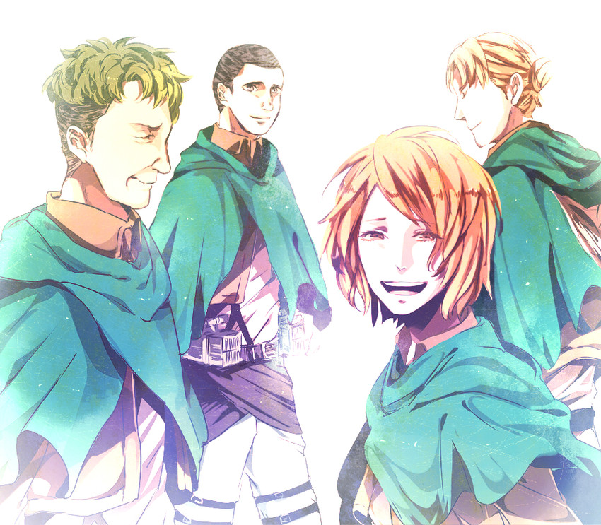 petra ral, auruo bossard, erd gin, and gunter shulz (shingeki no kyojin) drawn by yuki_(c39)