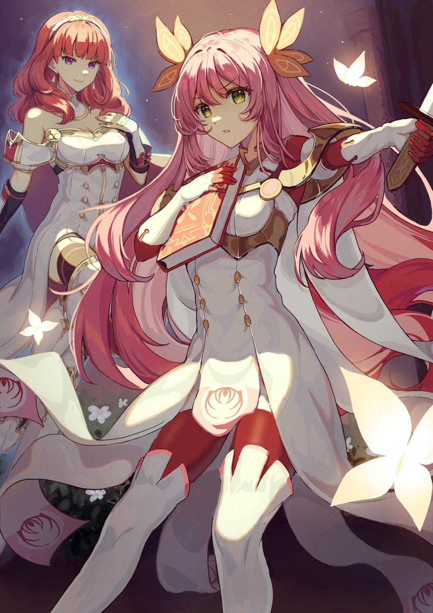 celine and celica (fire emblem and 2 more) drawn by snowsakurachan