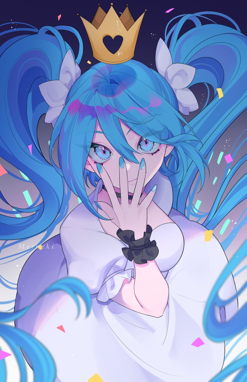 hatsune miku (vocaloid and 1 more) drawn by merueki