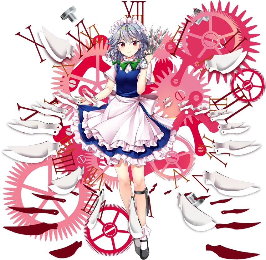 izayoi sakuya (touhou and 2 more) drawn by rotte_(1109)