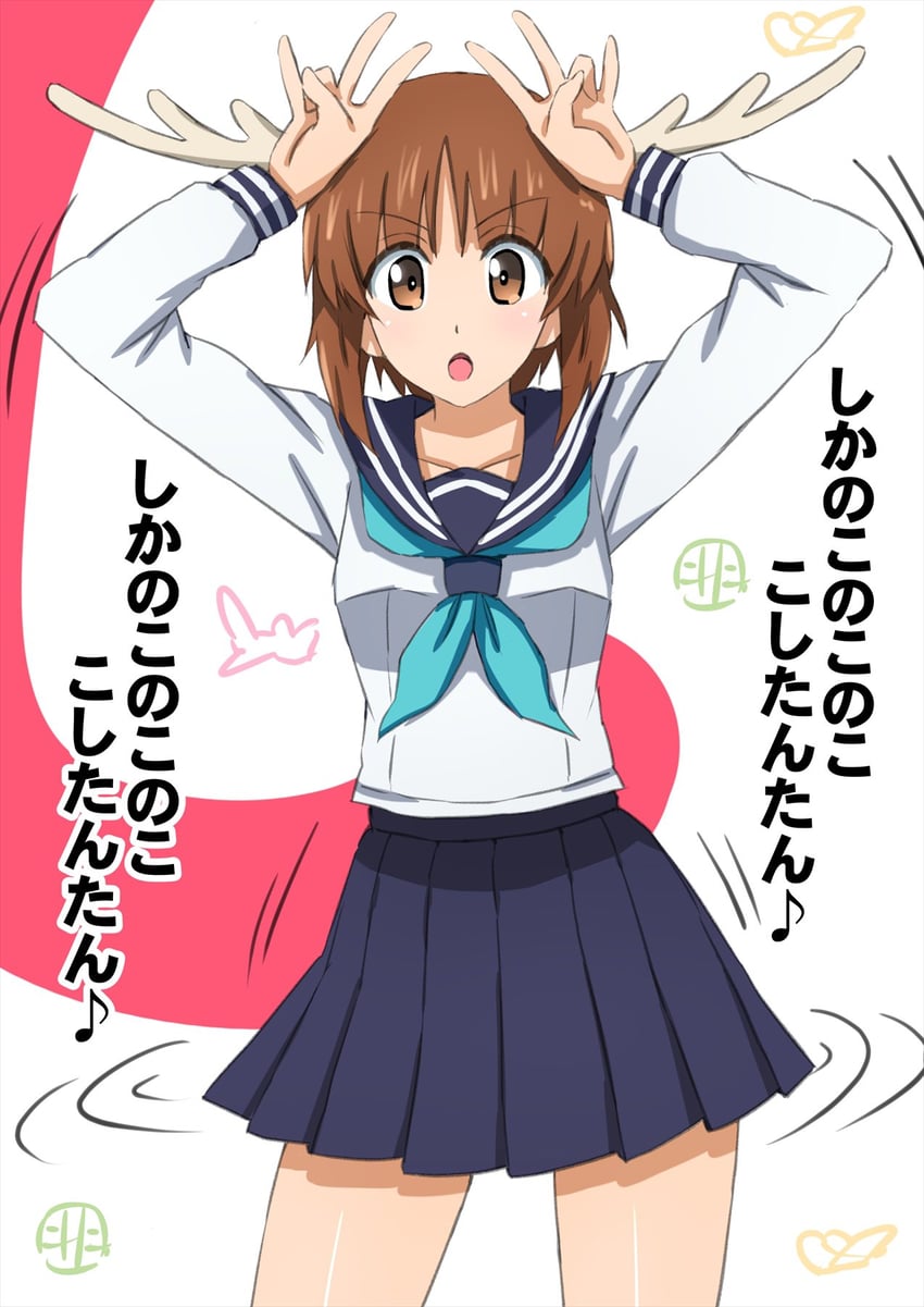 nishizumi miho and shikanoko noko (girls und panzer and 1 more) drawn by omachi_(slabco)