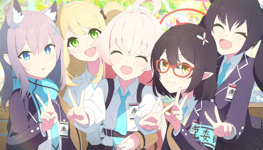 shiroko, hoshino, nonomi, serika, and ayane (blue archive) drawn by aoto_mei