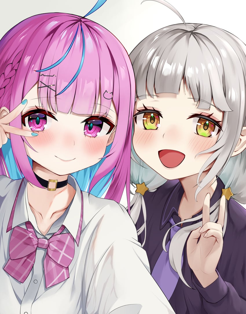minato aqua and murasaki shion (hololive) drawn by kanetsu-shiki_sueki
