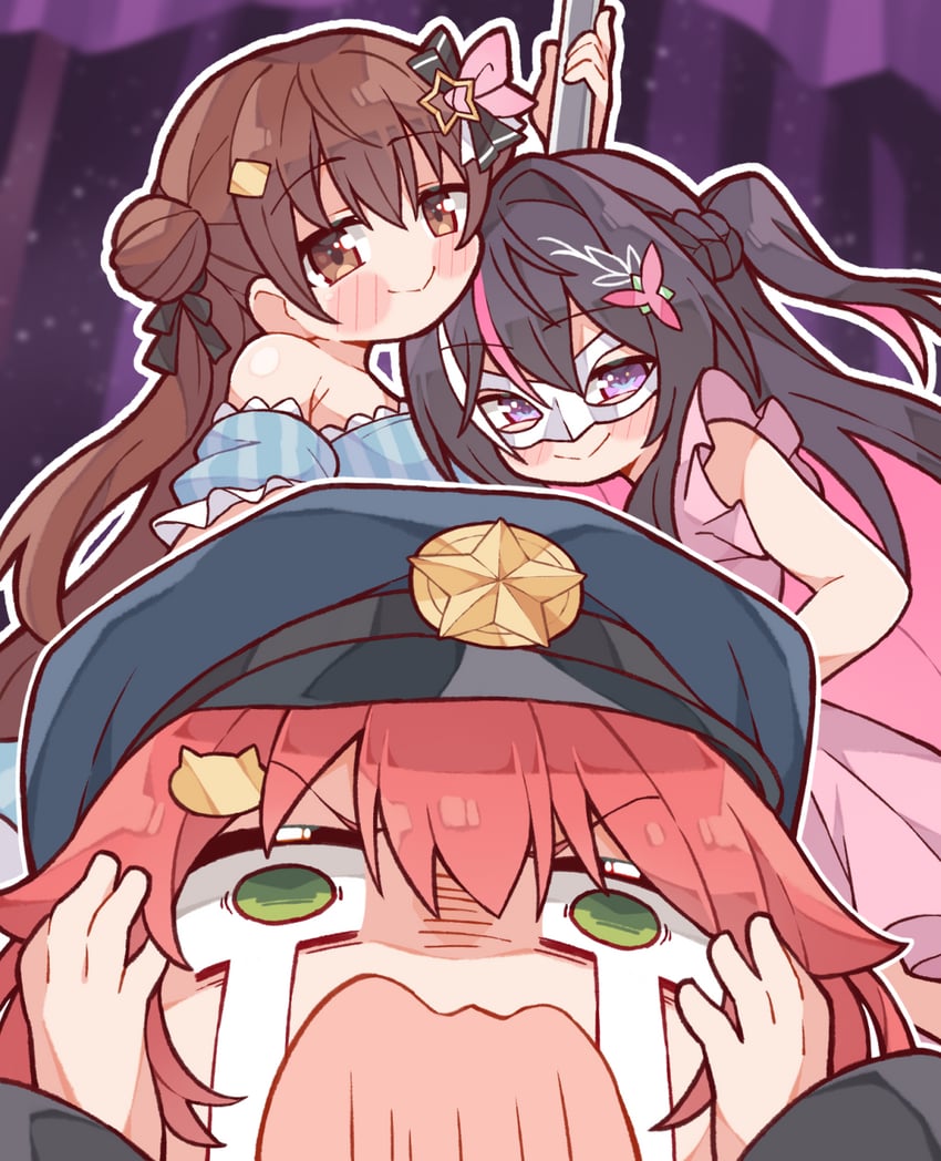 sakura miko, tokino sora, and azki (hololive and 1 more) drawn by kukie-nyan