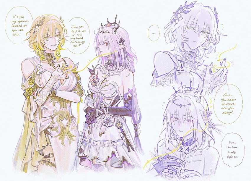 castorice and aglaea (honkai and 1 more) drawn by aiwairanai