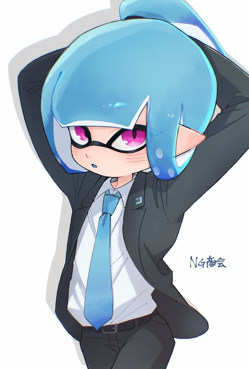inkling player character and inkling girl (splatoon and 1 more) drawn by yake_zake