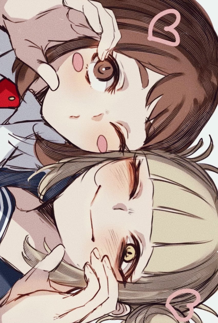 uraraka ochaco and toga himiko (boku no hero academia) drawn by mofubii
