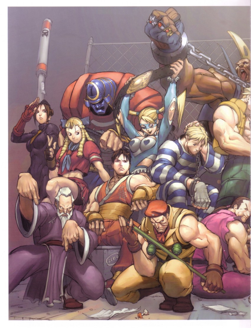 rainbow mika, kanzuki karin, hibiki dan, cody travers, juli, and 6 more (street fighter and 3 more) drawn by alvin_lee and udon_entertainment