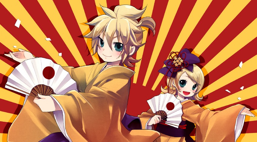 kagamine rin and kagamine len (vocaloid) drawn by yomorin