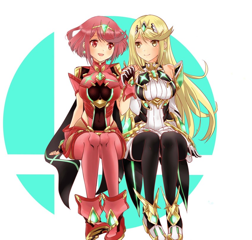 pyra and mythra (xenoblade chronicles and 2 more) drawn by shiroxai