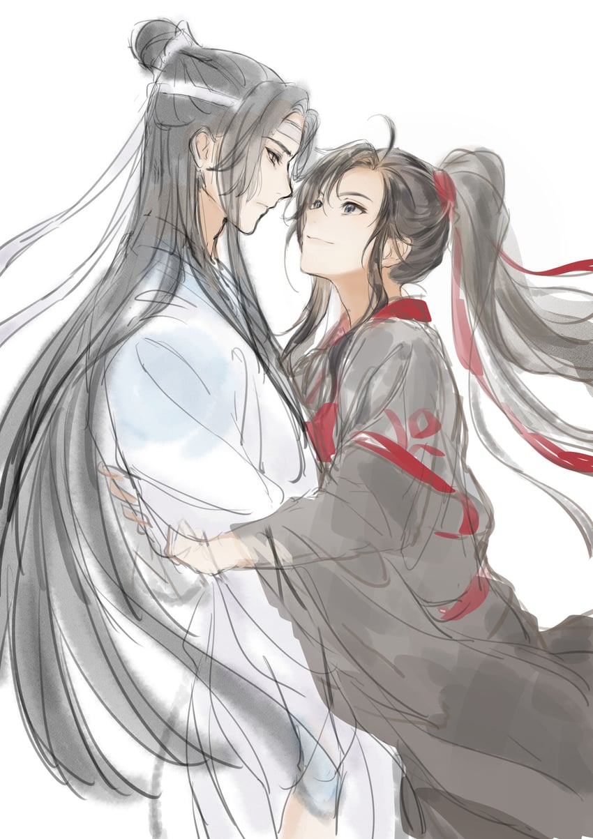 wei wuxian and lan wangji (modao zushi) drawn by hori_airi