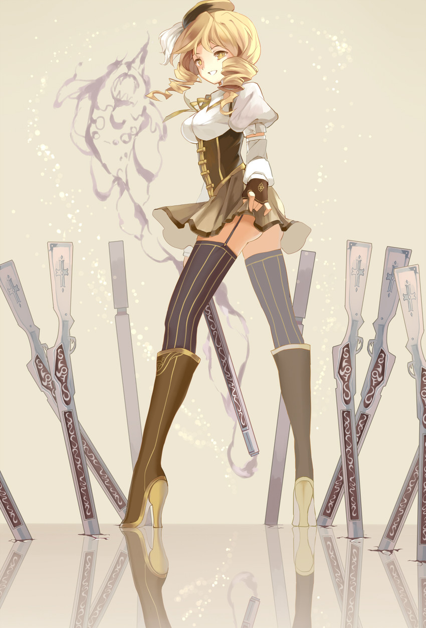 tomoe mami (mahou shoujo madoka magica) drawn by reeh_(yukuri130)