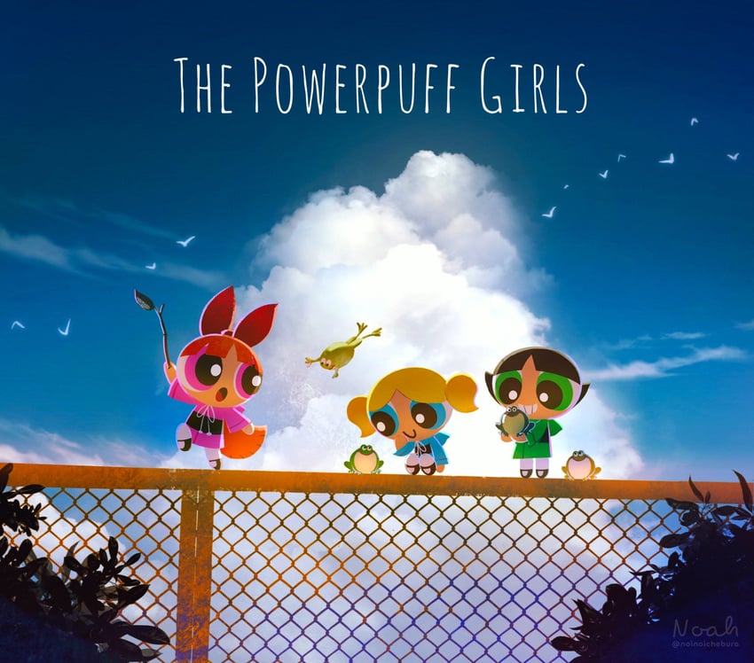 buttercup, blossom, and bubbles (powerpuff girls) drawn by noah_(rokoroko)