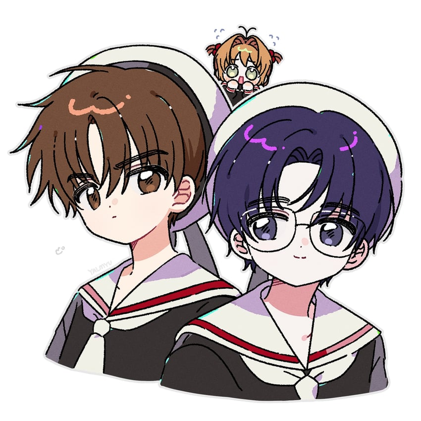 kinomoto sakura, li syaoran, and hiiragizawa eriol (cardcaptor sakura) drawn by yalmyu