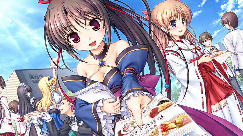 shirasaki tsugumi, suzuki kana, and sakuraba tamamo (daitoshokan no hitsujikai) drawn by bekkankou