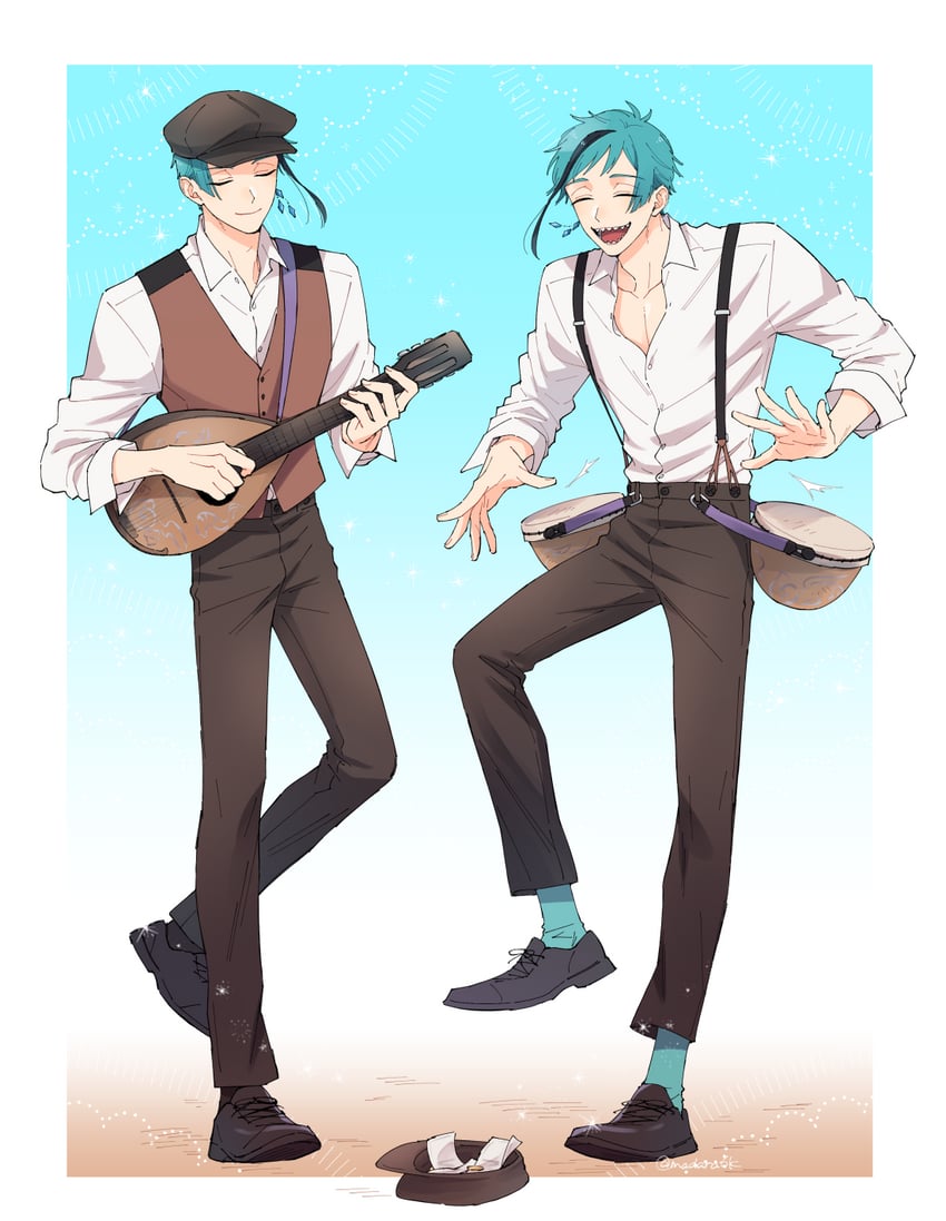 floyd leech and jade leech (twisted wonderland) drawn by madara6k
