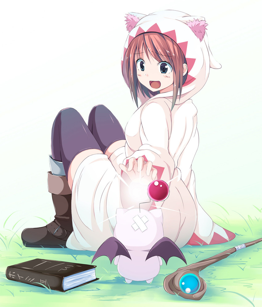 moogle and white mage (final fantasy) drawn by okome_(minagisama)