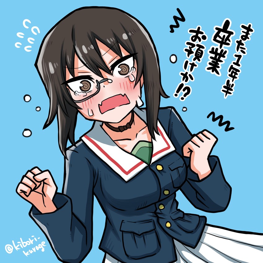 kawashima momo (girls und panzer) drawn by kikurage_(kibori_kurage)