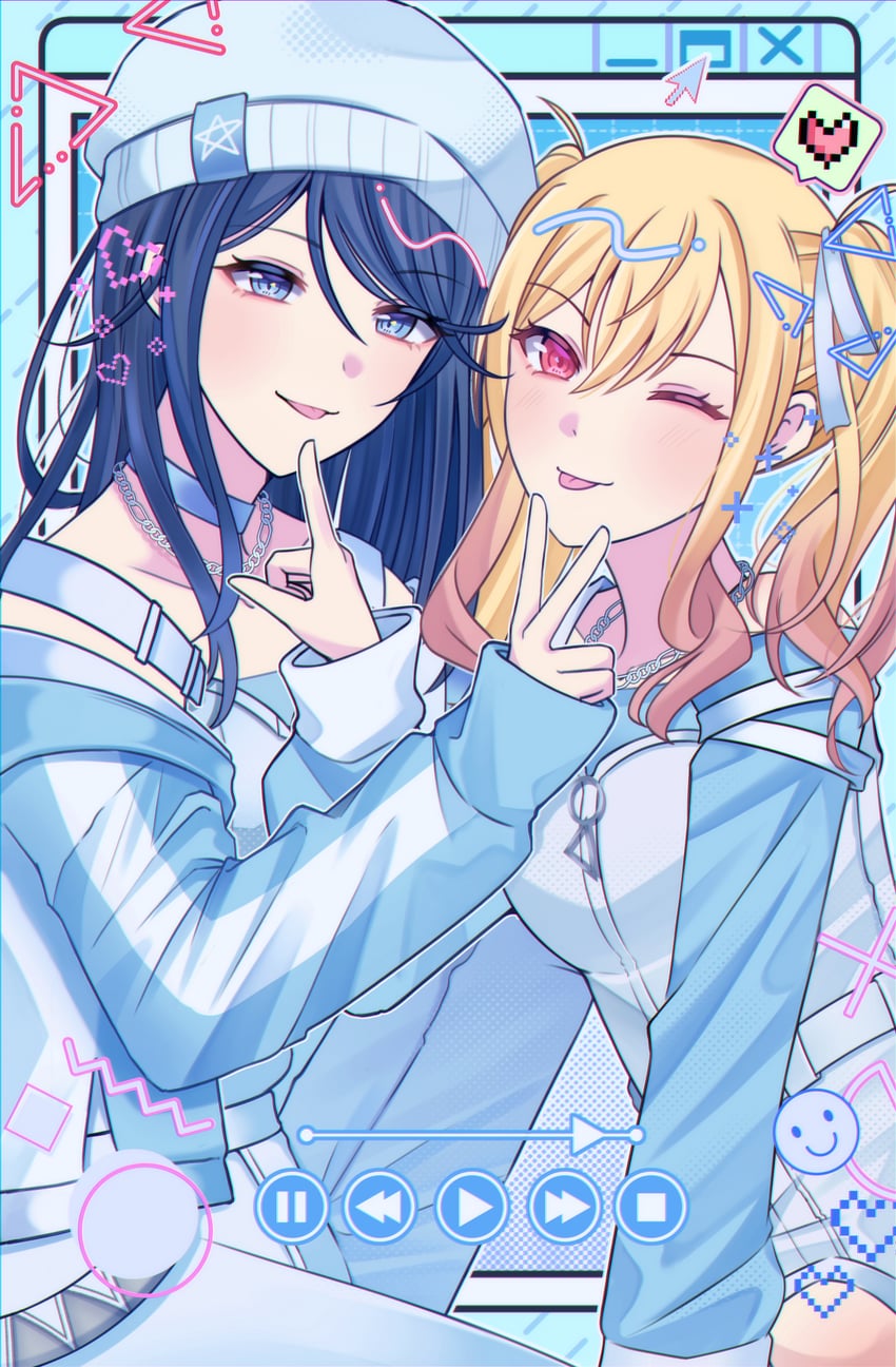tenma saki and hoshino ichika (project sekai) drawn by soggyuzuki