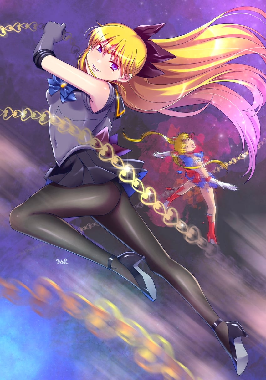 tsukino usagi, sailor moon, aino minako, and sailor venus (bishoujo senshi sailor moon) drawn by himehachi_(hime8manga)