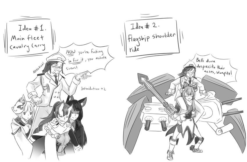commander, kaga, akagi, warspite, female commander, and 1 more (azur lane) drawn by ordinary_kasa