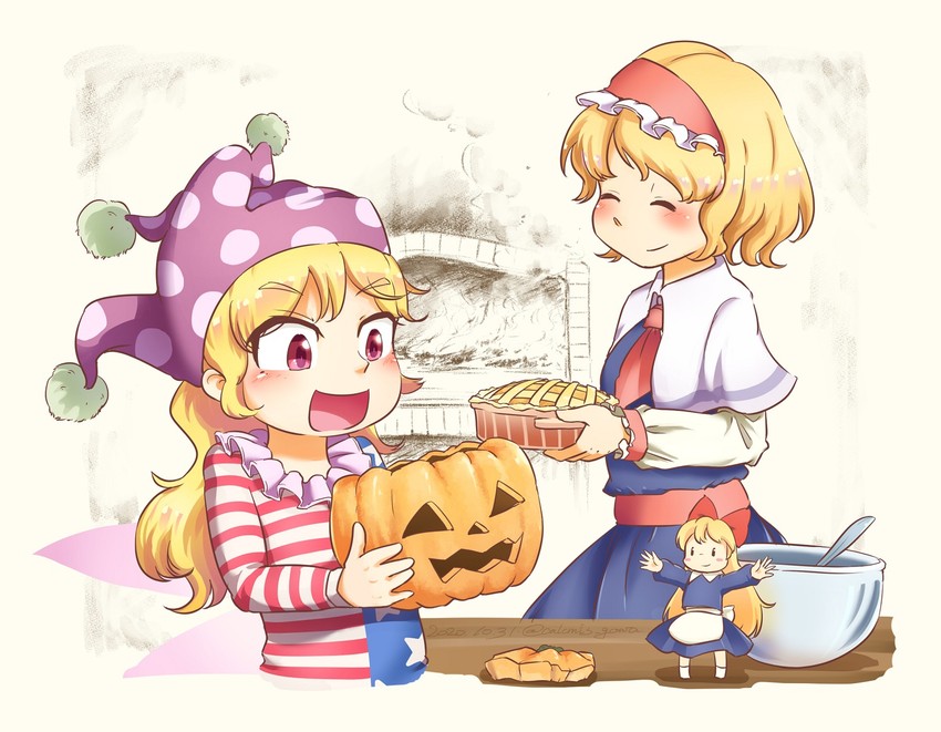alice margatroid, shanghai doll, and clownpiece (touhou) drawn by calcmis_gowa