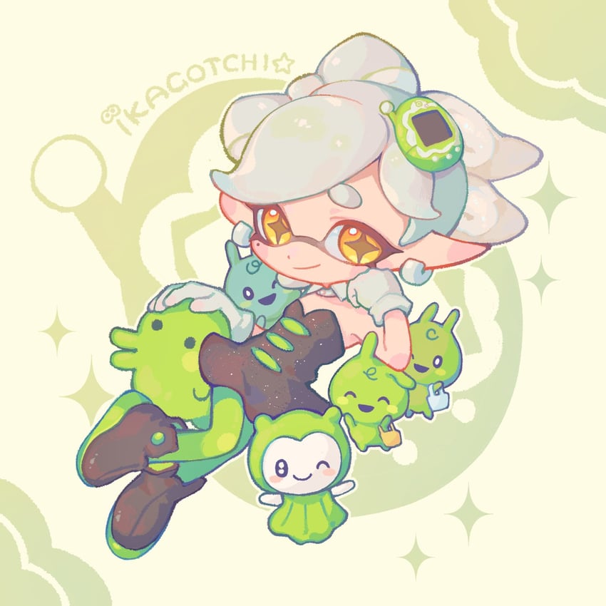 marie, kuchipatchi, eco-usatachi triplets, and terukerotchi (splatoon and 4 more) drawn by liang_cun_rakuna