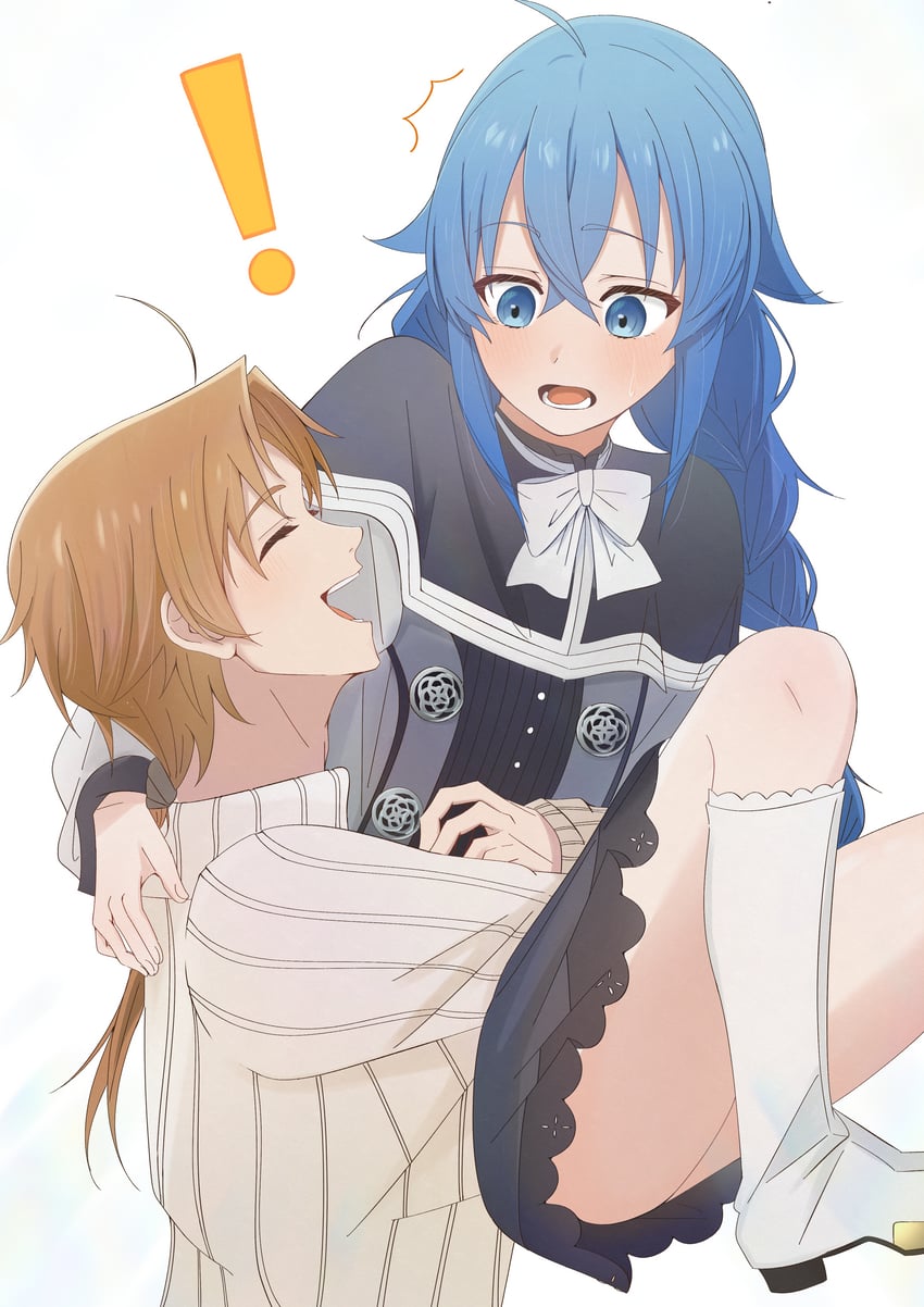 roxy migurdia and rudeus greyrat (mushoku tensei) drawn by raikun_nekoneko
