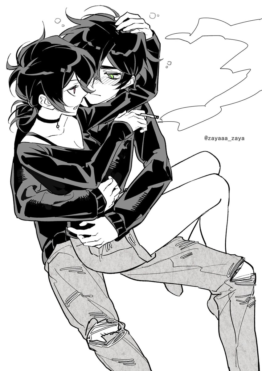 ashley graves and andrew graves (the coffin of andy and leyley) drawn by zayaaa_zaya