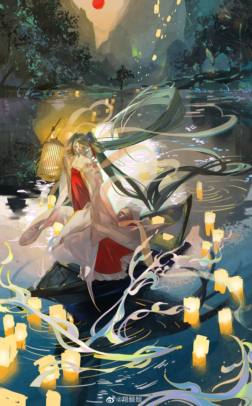 hatsune miku and chuushuu meigetsu miku (vocaloid) drawn by xiang_tui_tui