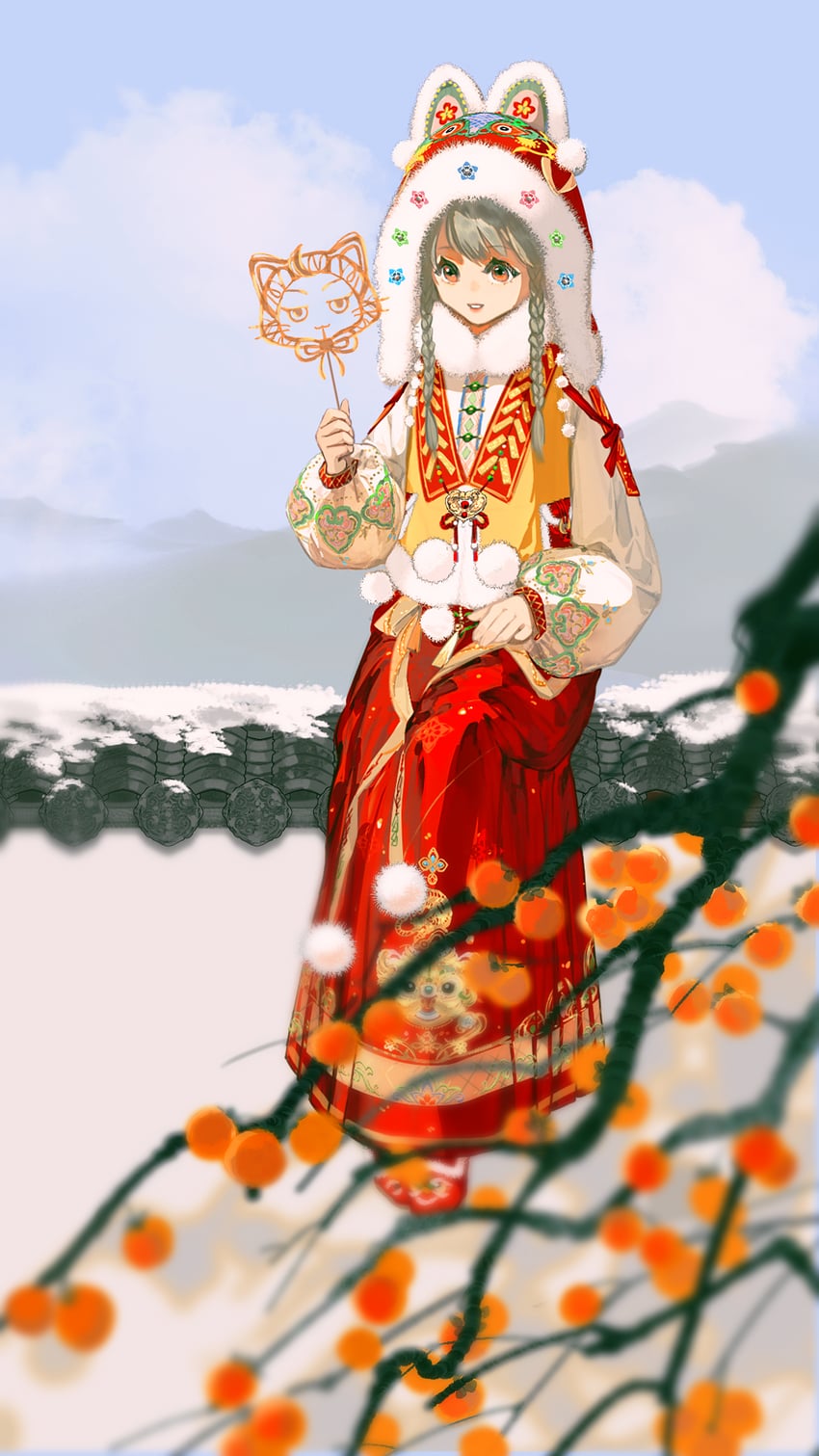 momo and new bloom blessings (nikki and 1 more) drawn by zhong_ye_(okk8852078)