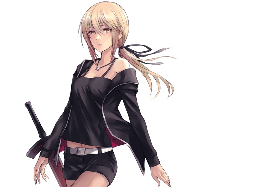 artoria pendragon and saber alter (fate and 1 more) drawn by applekun