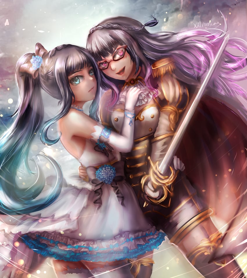 rich daughter and himekishi (nusantara droid war) drawn by xilveroxas