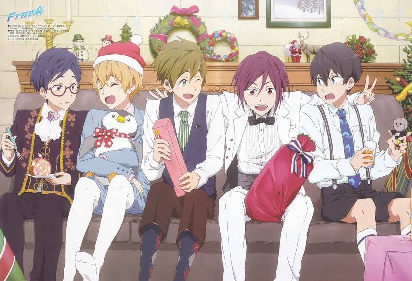 tachibana makoto, nanase haruka, matsuoka rin, hazuki nagisa, ryuugazaki rei, and 1 more (free!) drawn by morimoto_chinatsu