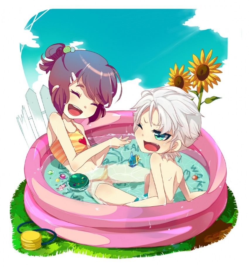 hitsugaya toushirou and hinamori momo (bleach) drawn by noritamako