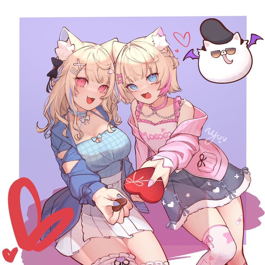 fuwawa abyssgard and mococo abyssgard (hololive and 1 more) drawn by hyuu_(lblank27)